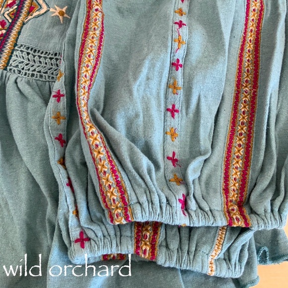 Free People Aria Boho Embroidered Crochet Top - Picture 8 of 9